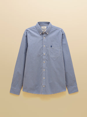 Joules Poplin Blue Gingham Check Classic Fit Shirt
