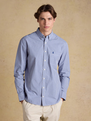 Joules Poplin Blue Gingham Check Classic Fit Shirt