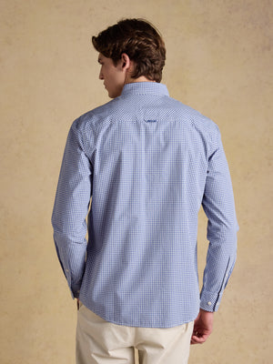 Joules Poplin Blue Gingham Check Classic Fit Shirt