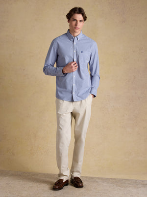 Joules Poplin Blue Gingham Check Classic Fit Shirt