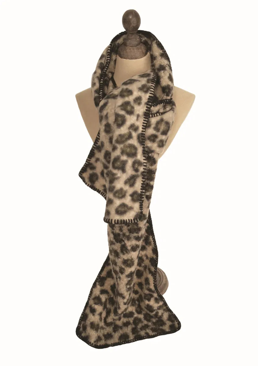 Hot Tomato Putty & Khaki Kitty Scarf