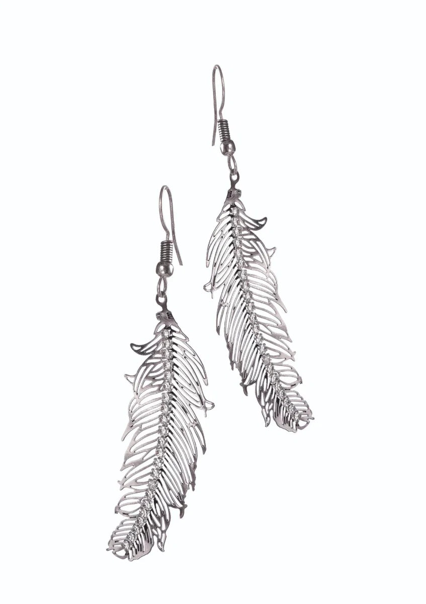 Hot Tomato Birds of a Feather Silver Earrings
