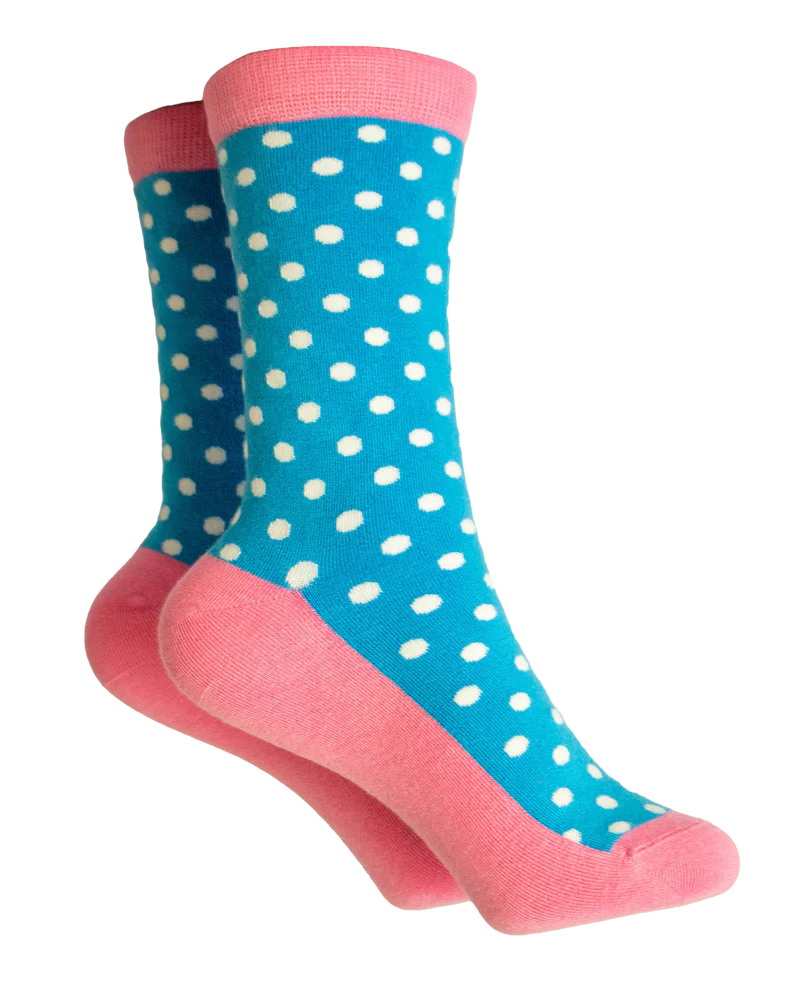 Pretty Vacant Blue Polka Socks