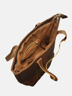 Berber Leather 'The Nador' Darl Brown Tote Bag