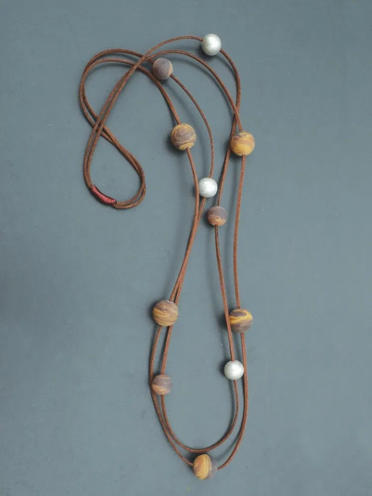 Hot Tomato Holst's Orbit Cappucino & Silver Necklace
