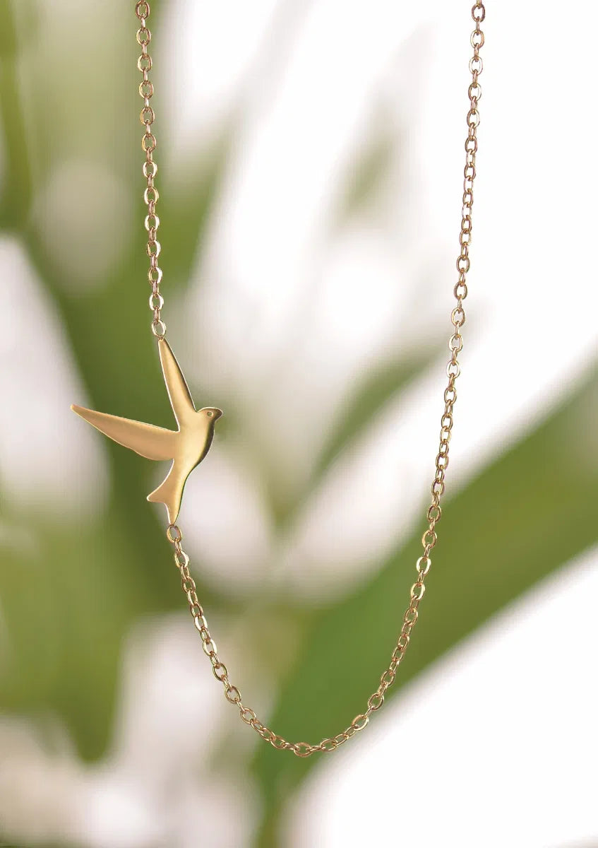 Hot Tomato On The Wing Gold Necklace