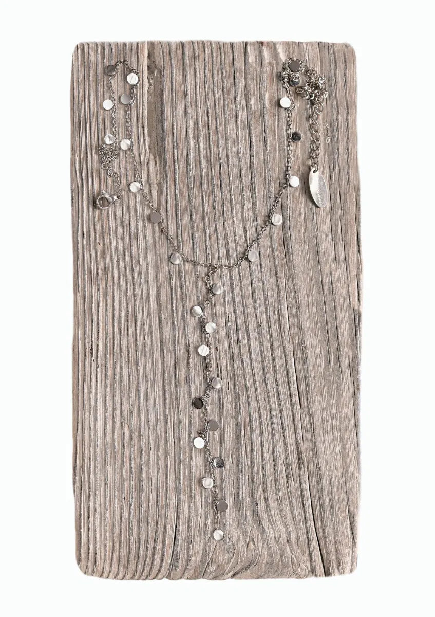 Hot Tomato Stainless Steel Disc Plunge Necklace