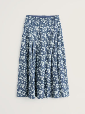Seasalt Mallow Vine Indigo Jamboree Chambray Midi Skirt