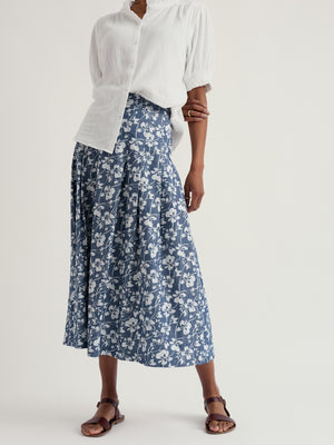 Seasalt Mallow Vine Indigo Jamboree Chambray Midi Skirt