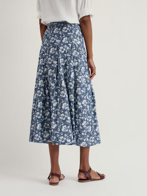 Seasalt Mallow Vine Indigo Jamboree Chambray Midi Skirt