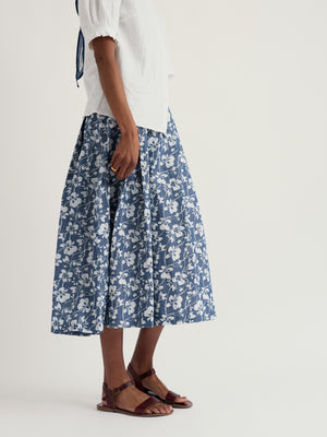 Seasalt Mallow Vine Indigo Jamboree Chambray Midi Skirt