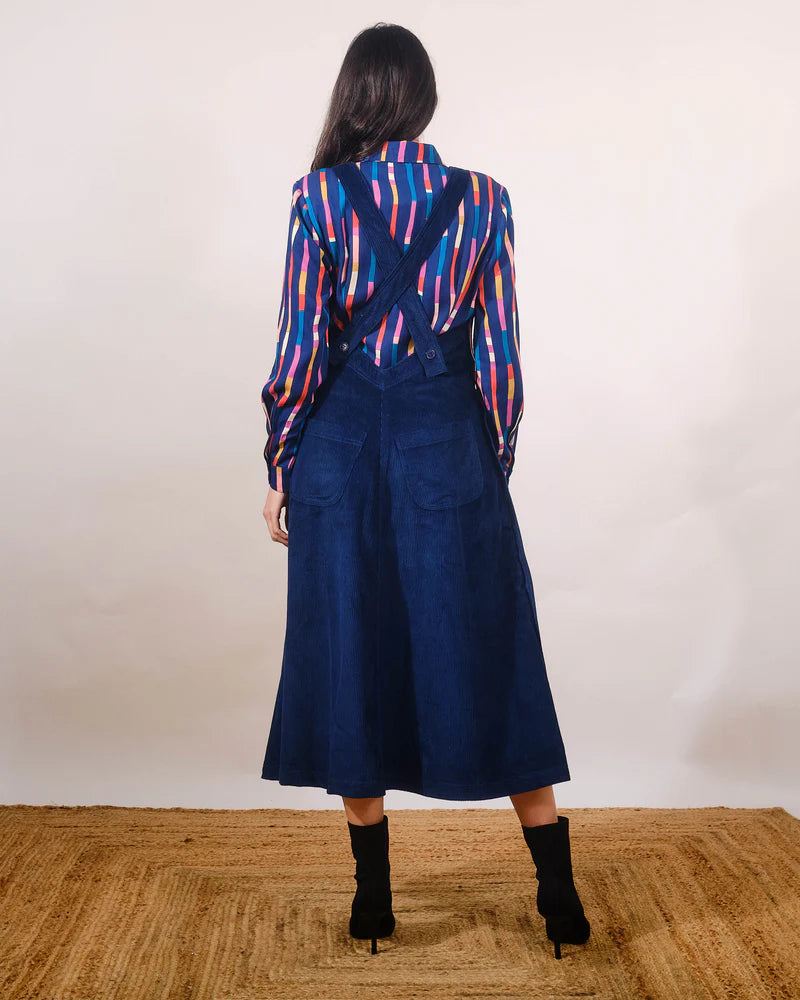 Pretty Vacant Jennifer Navy Jumbo Cord Dress