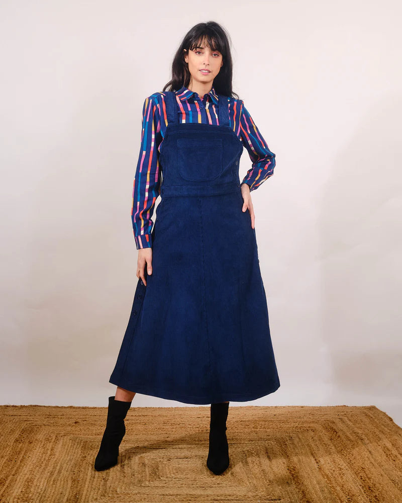 Pretty Vacant Jennifer Navy Jumbo Cord Dress