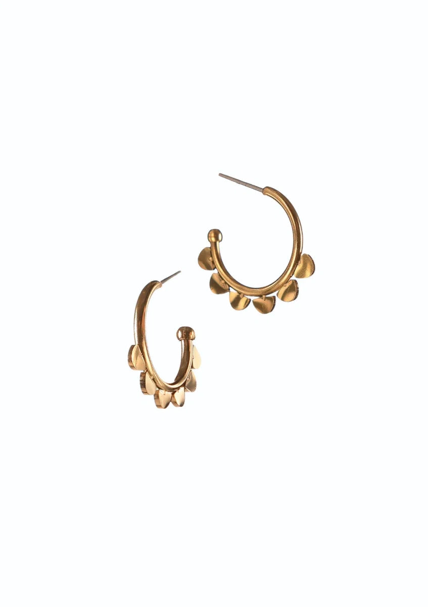 Hot Tomato Scalloped Edge Demi Hoop