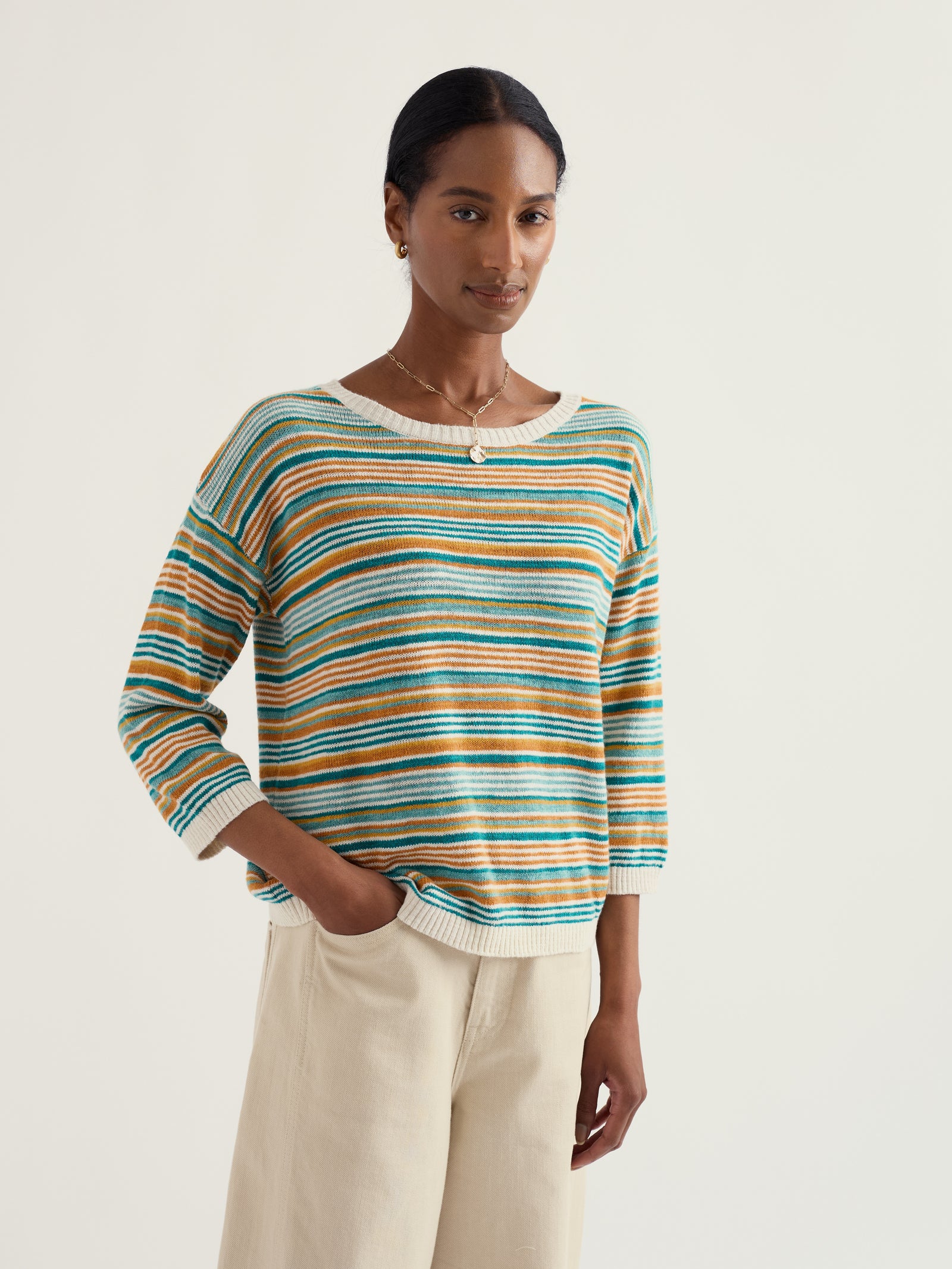 Seasalt Dittany Amber Multi Knavock Striped Jumper