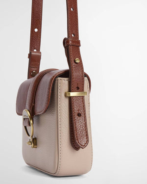 Barbour Mini Rosa Pebbled Pink & Leather Crossbody Bag