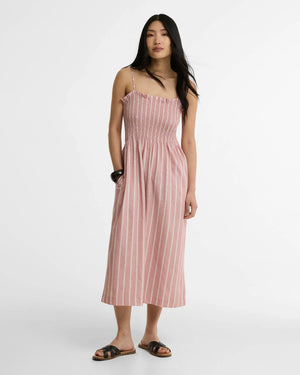 Barbour Madeline Gardenia Stripe Midi Dress