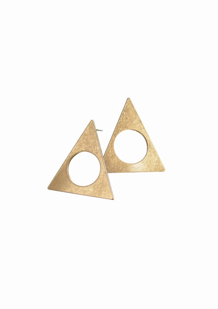 Hot Tomato Worn God Window on Isosceles Studs