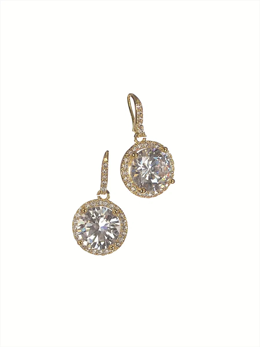 Hot Tomato Crystal Drop on Demi Hook Earrings