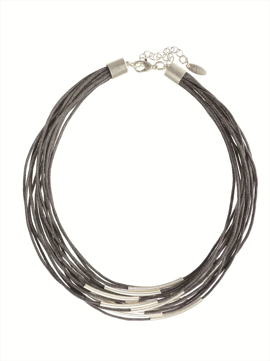 Hot Tomato Silver Multi Strand Necklace