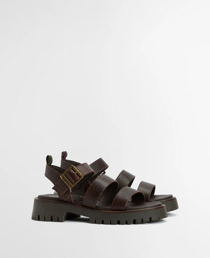 Barbour Gabby Dark Brown Sandal
