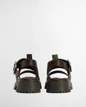 Barbour Gabby Dark Brown Sandal