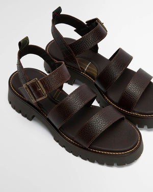 Barbour Gabby Dark Brown Sandal