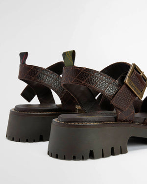 Barbour Gabby Dark Brown Sandal