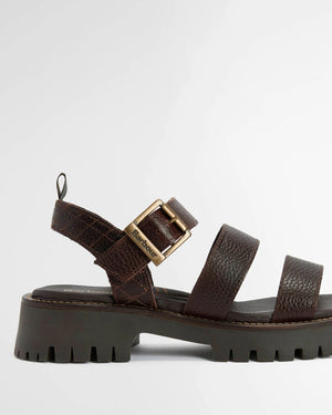 Barbour Gabby Dark Brown Sandal