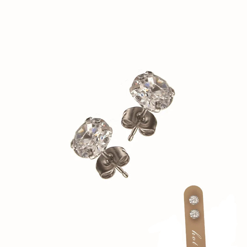 Hot Tomato Clear Crystal Studs