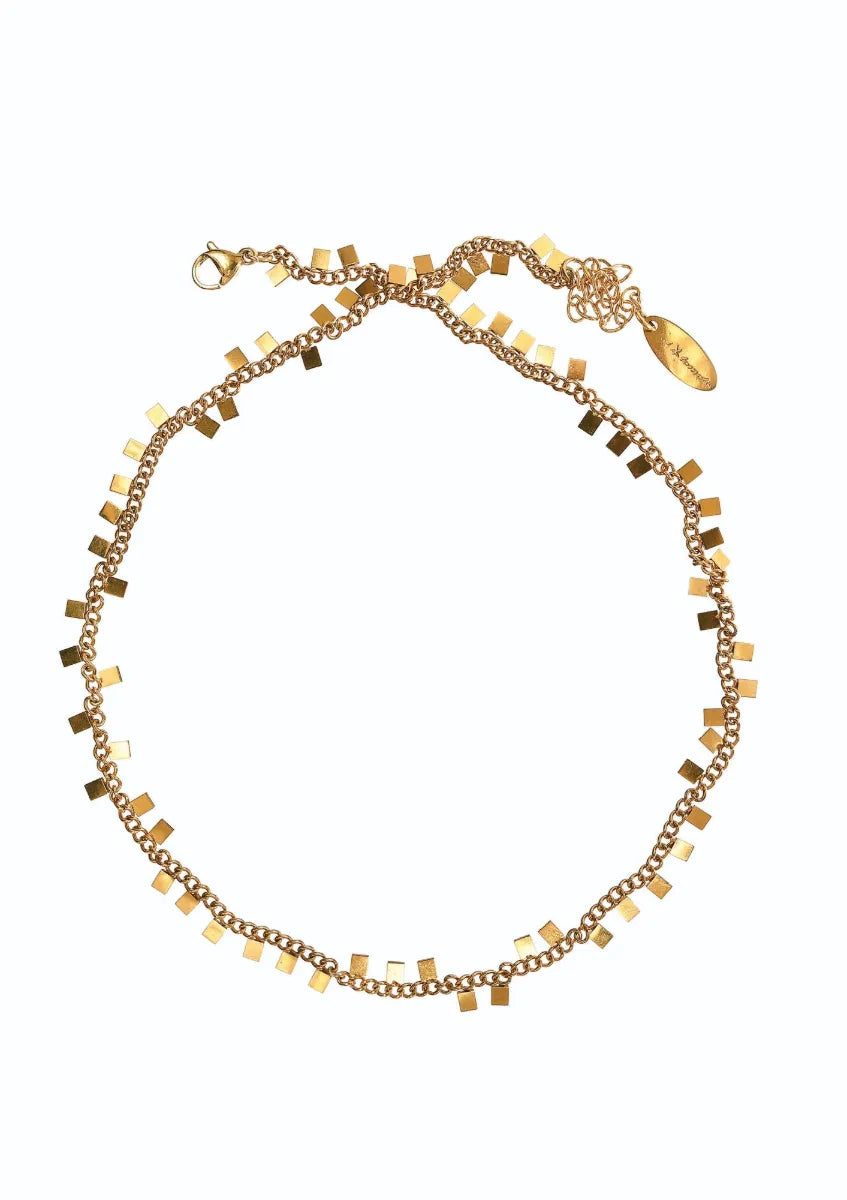 Hot Tomato Gold Mini Bunting Necklace