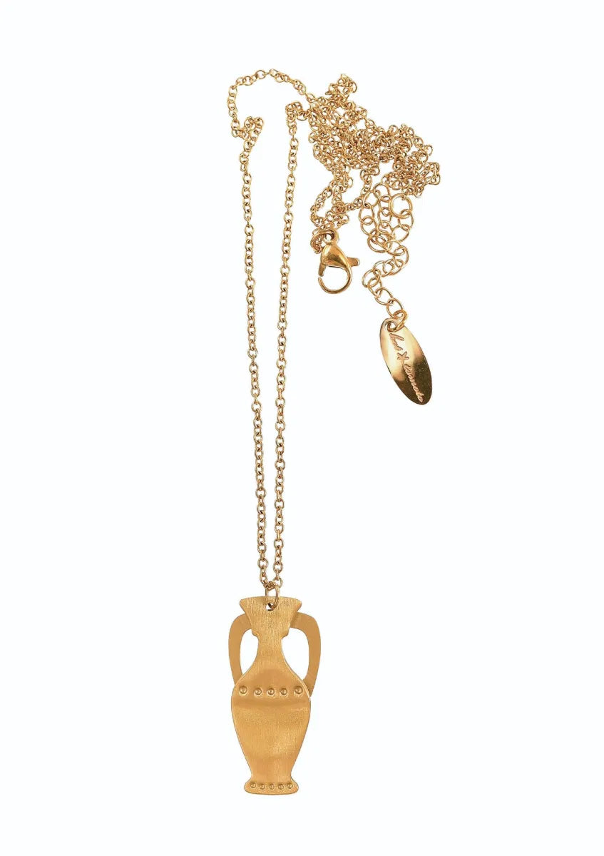 Hot Tomato Gold Grecian Urn Necklace