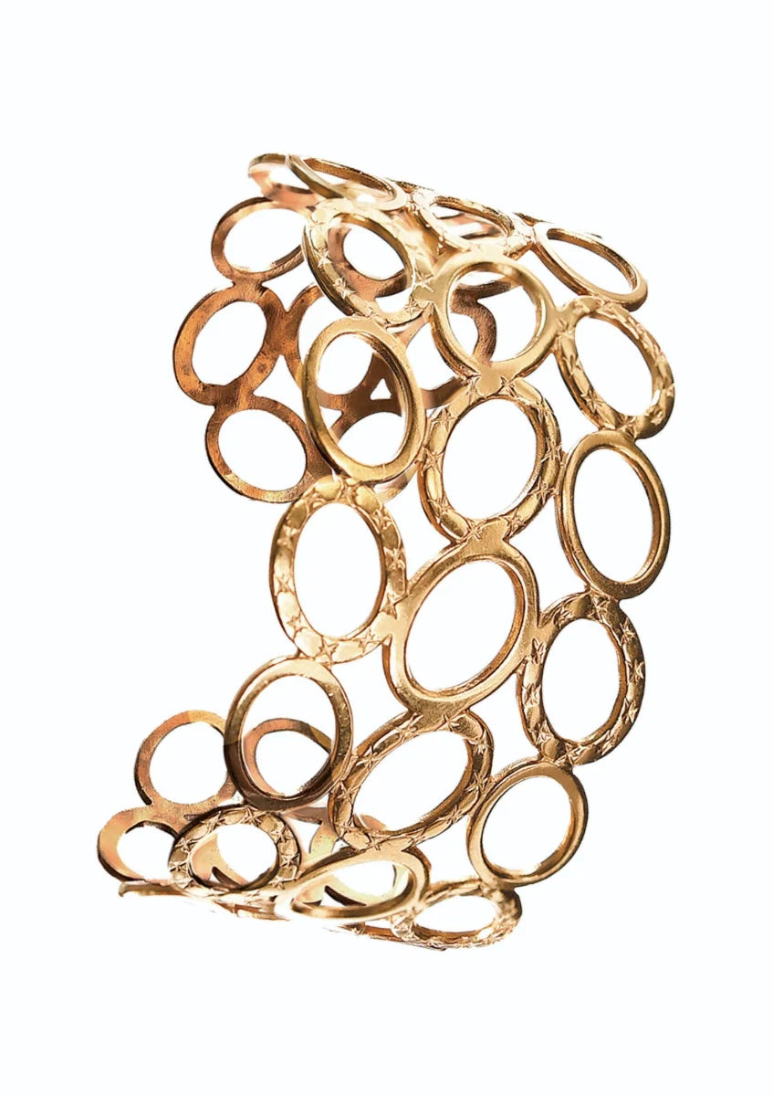 Hot Tomato Omicron Gold Open Cuff Bracelet