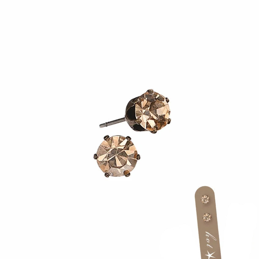 Hot Tomato Bronze Crystal Studs