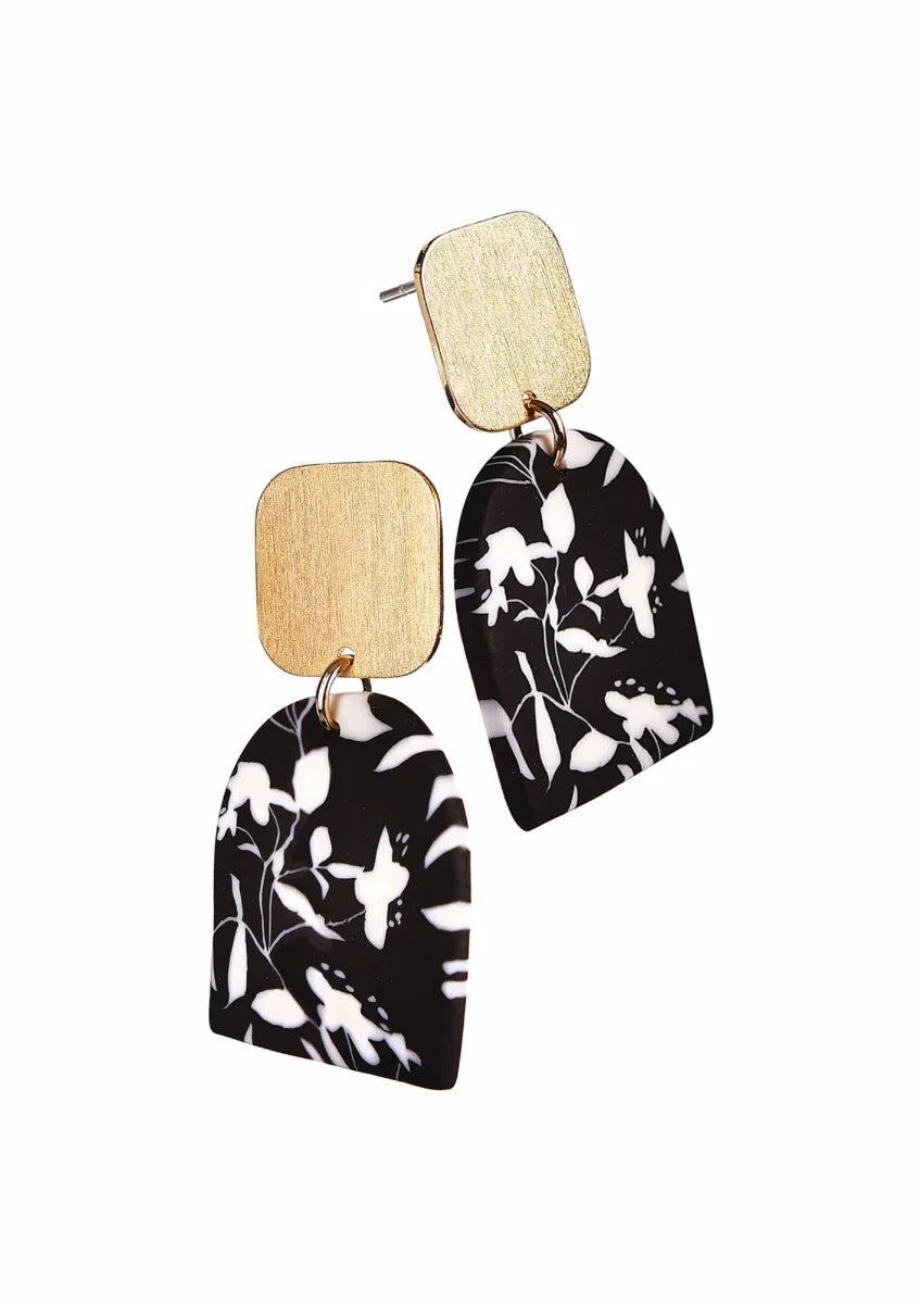 Hot Tomato Brush Gold Modern Millie Drops Earrings