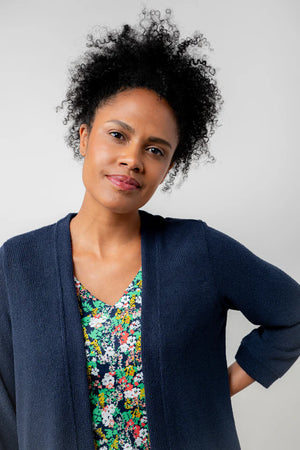 Lily & Me Navy Shore Cardi Plain