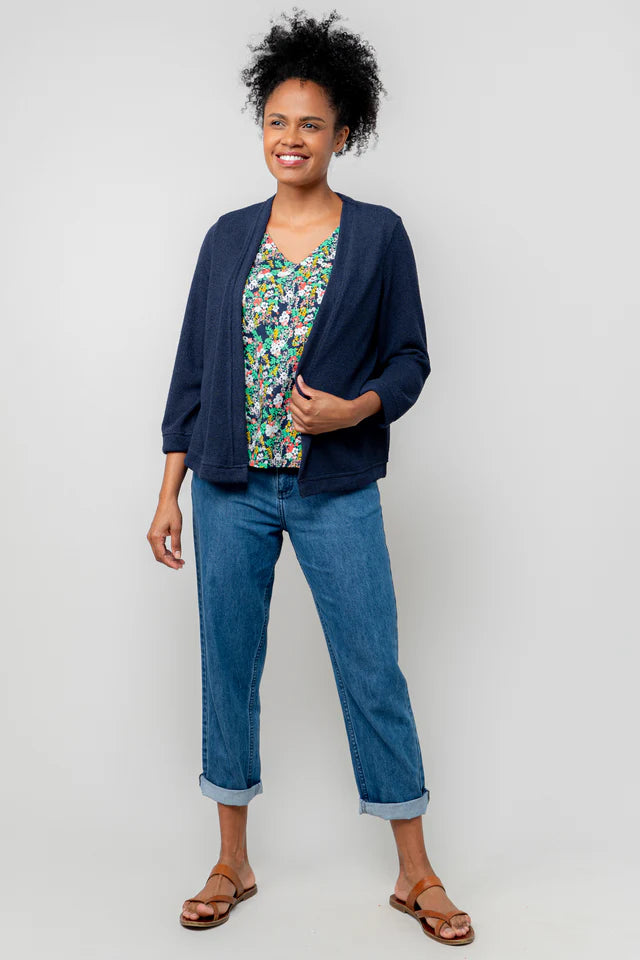 Lily & Me Navy Shore Cardi Plain