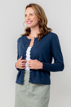 Lily & Me Navy Lucy Cardigan Plain
