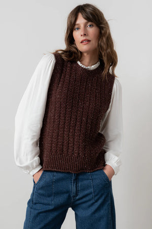 Lily & Me Chocolate Eva Tank Fleck Knit