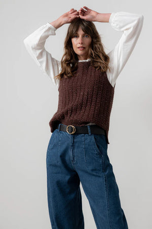 Lily & Me Chocolate Eva Tank Fleck Knit