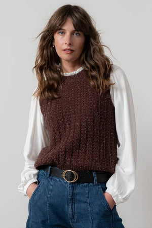 Lily & Me Chocolate Eva Tank Fleck Knit