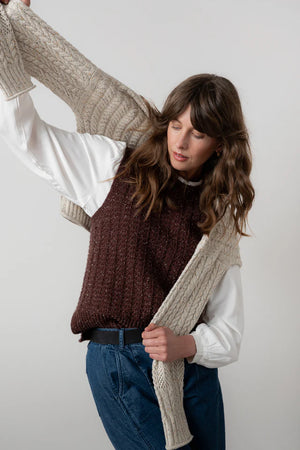 Lily & Me Chocolate Eva Tank Fleck Knit