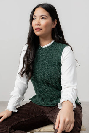 Lily & Me Pine Green Eva Tank Fleck Knit