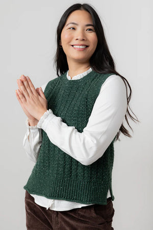 Lily & Me Pine Green Eva Tank Fleck Knit