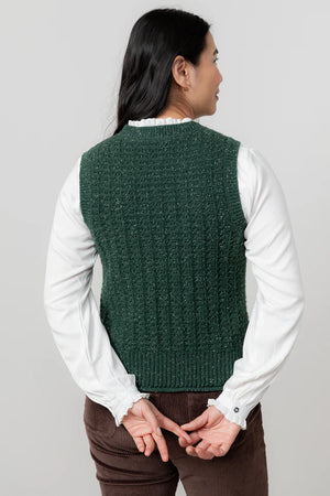 Lily & Me Pine Green Eva Tank Fleck Knit