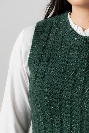 Lily & Me Pine Green Eva Tank Fleck Knit