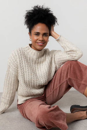 Lily & Me Ecru Elspeth Jumper Fleck Knit