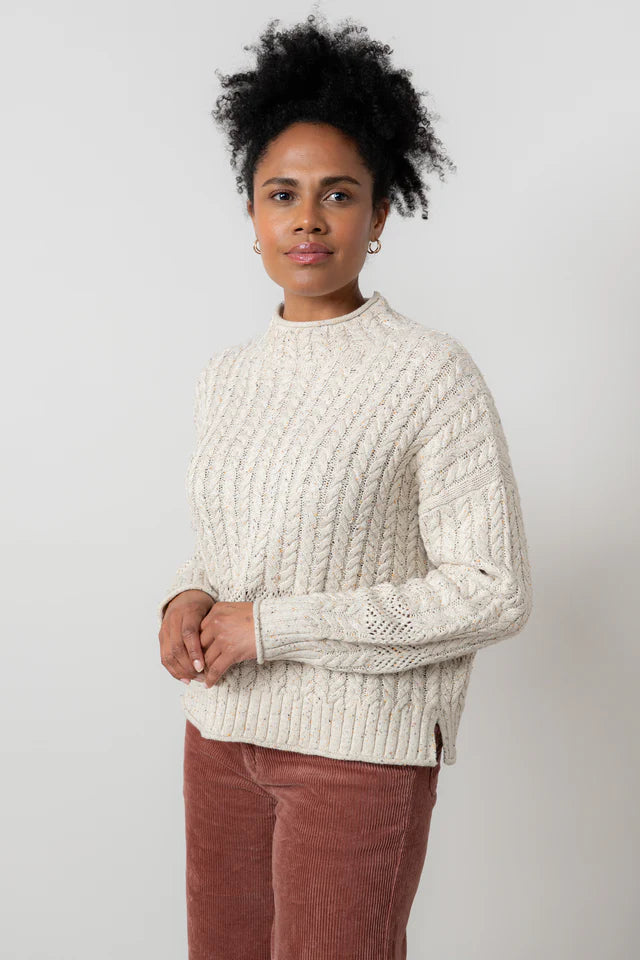 Lily & Me Ecru Elspeth Jumper Fleck Knit