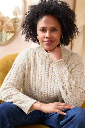 Lily & Me Ecru Elspeth Jumper Fleck Knit