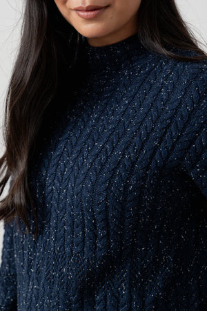 Lily & Me Navy Elspeth Jumper Fleck Knit